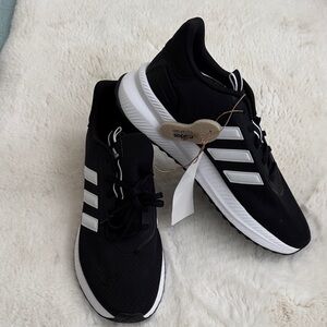 Adidas Men's Black and White Sneakers